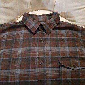 SWISS TECH LARGE QUALITY WEIGHTED MENS FLANNEL BUTTON DOWN SHIRT